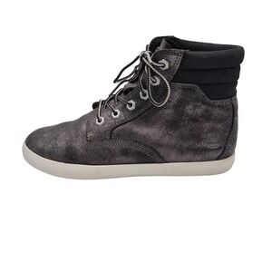Timberland Boots Womens Size 8.5 Gray Nubuck Ankle Lace‎ Up Casual Booties A1QIV
